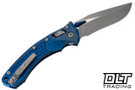 Microtech Amphibian Ram-Lok - Antique Blue Titanium Frag Handle - Apocalyptic Blade - Marfione Select - 137RL-10APFRMS2