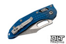 Microtech Stitch Ram-Lok - Antique Blue Titanium Frag Handle - Apocalytpic Blade - Marfione Select - 169RL-10APFRMS2
