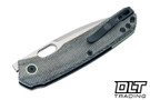 Vosteed Psyop - Black Micarta - Stonewash Elmax Drop Point Blade