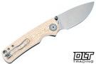 Vosteed Porcupine - Bamboo Micarta - Stonewash 14C28N Drop Point Blade