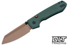 Vosteed Raccoon 2.0 - Green Micarta - Copper Dune 14C28N Modified Sheepsfoot Blade