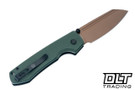 Vosteed Raccoon 2.0 - Green Micarta - Copper Dune 14C28N Modified Sheepsfoot Blade