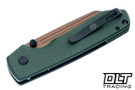 Vosteed Raccoon 2.0 - Green Micarta - Copper Dune 14C28N Modified Sheepsfoot Blade