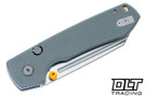 Vosteed Raccoon 2.0 - Gray G-10 - Stonewashed 14C28N Modified Sheepsfoot Blade