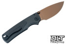 Vosteed Porcupine TiSlim - Black Sculpted Titanium - Copper Dune 154CM Drop Point Blade