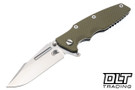 Hinderer Eklipse Skinny Fullered Harpoon Spear - Stonewashed Titanium & Blade - OD Green G-10
