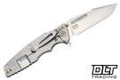 Hinderer Eklipse Skinny Fullered Harpoon Spear - Stonewashed Titanium & Blade - Translucent Green G-10 - Back