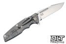 Hinderer Eklipse Skinny Fullered Harpoon Spear - Working Finish Titanium - Stonewashed Blade - Black G-10 - Back