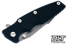 Hinderer Eklipse Skinny Fullered Harpoon Spear - Battle Blue Anodized Titanium - Working Finish Blade - Black G-10