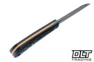 Hammer Down Forge Companion - Carbon Fiber - Tan Liners - Nebula Damascus Blade - Frame Handle