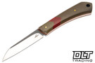 Hammer Down Forge Companion - Olive Drab Canvas Micarta - Red Chevron Spacer - Orange Liners - AEB-L Blade