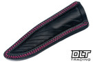 Hammer Down Forge Companion - Light Red Canvas Micarta - Black Micarta Shield - AEB-L Blade