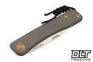 Tactile Knife Company Bexar - Stonewashed Titanium - Bronze Accents - Clip Point MagnaCut Blade
