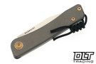 Tactile Knife Company Bexar - Stonewashed Titanium - Bronze Accents - Clip Point MagnaCut Blade