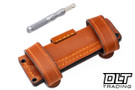 Vehement Foreman - Black Frag G-10 - Orange Liners - High Spector Blade - Brown Leather Cross Draw - Orange Stitching