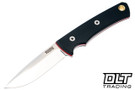 Vehement Knives - Custom Foreman - Black Micarta - Red Liners - HG Mirror Blade - Mosaic Pins - Tapered Tang #660