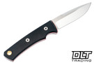 Vehement Knives - Custom Foreman - Black Micarta - Red Liners - HG Mirror Blade - Mosaic Pins - Tapered Tang #660