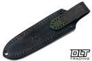 Vehement Knives - Custom Foreman - Toxic Green and Black GripX - Black Liners - Hand Rubbed HG Blade - Black Leather - Toxic Stitching - Tapered Tang #653