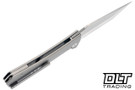 Auxiliary Manufacturing Coffin Tanto XL - Micro Milled Titanium - Stonewash M390 Blade