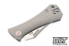 Auxiliary Manufacturing Pocket Bowie Slipjoint - Micro Milled Titanium - Stonewash M390 Blade
