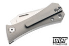 Auxiliary Manufacturing Coffin Tanto Slipjoint - Micro Milled Titanium - Stonewash M390 Blade