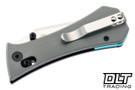 Auxiliary Manufacturing Coffin Tanto Crossbar - Grey G-10 - Stonewash 14C28N Blade