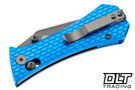 Auxiliary Manufacturing Coffin Tanto Crossbar - Blue Milled Aluminum - Grey PVD 14C28N Blade