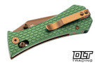 Auxiliary Manufacturing Coffin Tanto Crossbar - Green Milled Aluminum - Rose PVD 14C28N Blade