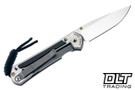 Chris Reeve Small Sebenza 31 - Polished Titanium & Blade - Bog Oak Inlay - #55 - Back