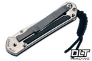 Chris Reeve Small Sebenza 31 - Polished Titanium & Blade - Bog Oak Inlay - #58