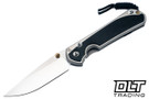 Chris Reeve Large Sebenza 31 - Polished Titanium & Blade - Bog Oak Inlay - #48