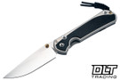 Chris Reeve Large Sebenza 31 - Polished Titanium & Blade - Bog Oak Inlay - #49