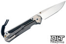 Chris Reeve Large Sebenza 31 - Polished Titanium & Blade - Bog Oak Inlay - #49 - Back