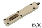 Microtech Dirac D/E - Champagne Handle - Burnt Bronze Blade - 225-1CG-C19