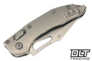 Microtech Mini Stitch Ram-Lok - Stonewash Titanium - Stonewashed Blade - Bronze Accent - Marfione Select - 169MRL-10MS1