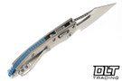 Microtech Mini Stitch Ram-Lok - Stonewash Titanium - Stonewashed Blade - Blue Accent - Marfione Select - 169MRL-10MS2