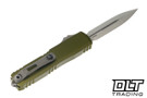 Microtech UTX-70 Gen IV D/E - OD Green Handle - Stonewashed Blade - 11474-10OD