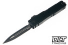 Microtech UTX-70 Gen IV D/E - Black Tactical Handle - Stonewashed Blade - 11474-1T