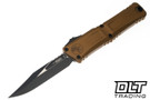 Microtech Combat Troodon Gen III Bowie - Tan Handle - Black Blade - 1146-1TA