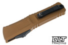 Microtech Combat Troodon Gen III Bowie - Tan Handle - Black Blade - 1146-1TA