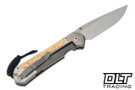 Chris Reeve Large Sebenza 31 - Polished Titanium & Blade - Box Elder Inlay - #50 - Back