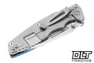 Hinderer Eklipse Skinny Fullered Harpoon Spanto - Stonewashed Titanium & Blade - Blue G-10