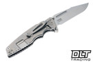 Hinderer Eklipse Skinny Fullered Harpoon Spanto - Stonewashed Titanium & Blade - Black G-10 - Back