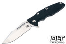 Hinderer Eklipse Skinny Fullered Harpoon Spanto - Working Finish Titanium - Stonewashed Blade - Black G-10