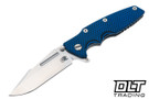 Hinderer Eklipse Skinny Fullered Harpoon Spanto - Working Finish Titanium - Stonewashed Blade - Blue & Black G-10