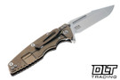 Hinderer Eklipse Skinny Fullered Harpoon Spanto - Bronze Anodized Titanium - Stonewashed Blade - Black G-10 - Back