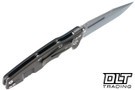 Hinderer Eklipse Skinny Fullered Harpoon Spanto - Battle Bronze Anodized Titanium - Working Finish Blade - Black G-10