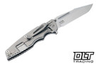 Hinderer Eklipse Non Flipper Skinny Fullered Harpoon Spanto - Stonewashed Titanium & Blade - Black G-10 - Back