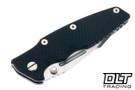 Hinderer Eklipse Non Flipper Skinny Fullered Harpoon Spanto - Stonewashed Titanium & Blade - Black G-10