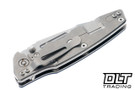 Hinderer Eklipse Non Flipper Skinny Fullered Harpoon Spanto - Stonewashed Titanium & Blade - Blue & Black G-10